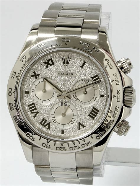 rolex daytona white face with diamonds|rolex daytona 18k white gold.